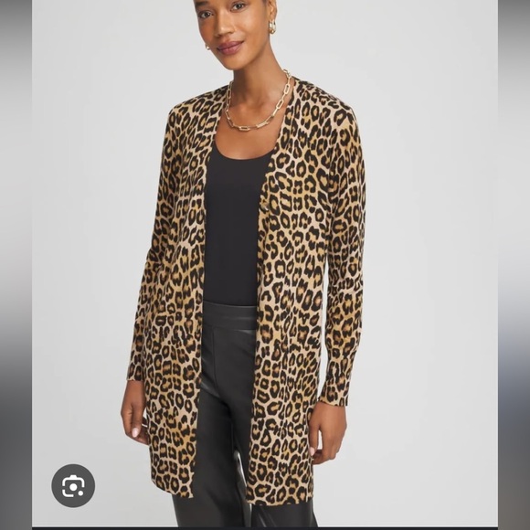 Chico's Sweaters - Chico's Animal Print Open Cardigan